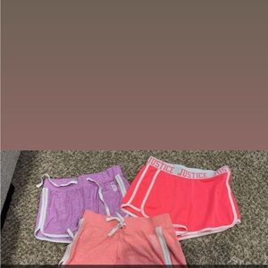 Justice Youth Shorts Trio - Pink, Purple, Coral